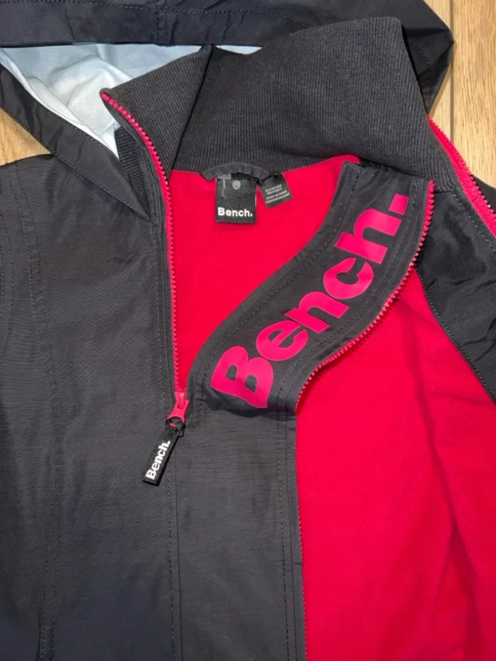 Bench Black Double Zip Hooded Rain Jacket - Picture 8 of 16